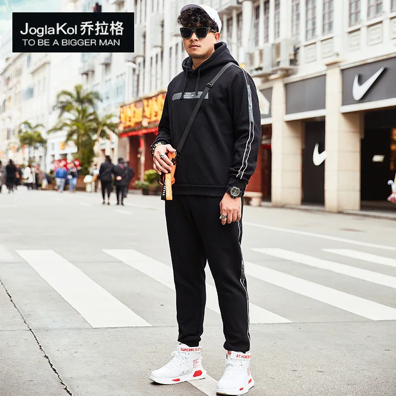 2019 Мужская одежда свободная с капюшоном плюс спортивные и свободные костюмы