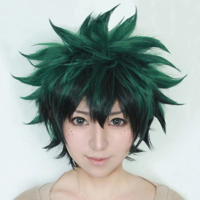 Мой Boku без герой Академии Izuku Midoriya парики короткие цвета: зеленый черный