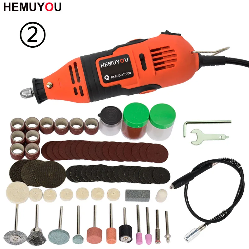 SET 2 180 Вт электрическая дрель Dremel шлифовальная машина гравировальная ручка шлифовальная машина Мини дрель Электрический Роторный инструмент шлифовальный станок Dremel аксессуары - Цвет: SET 2
