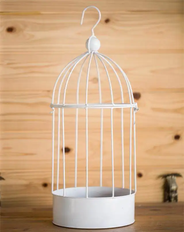 

Free shipping decoration wrought iron bird cage hanging white American creative metal window sitting room Furnishing articles