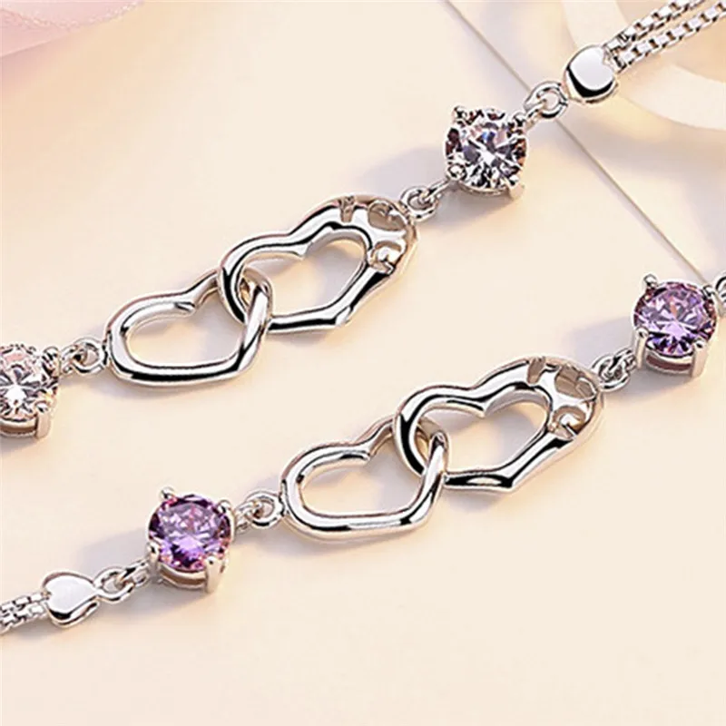 Роскошные высококачественные фиолетовые и белые браслеты в форме фоторяда для