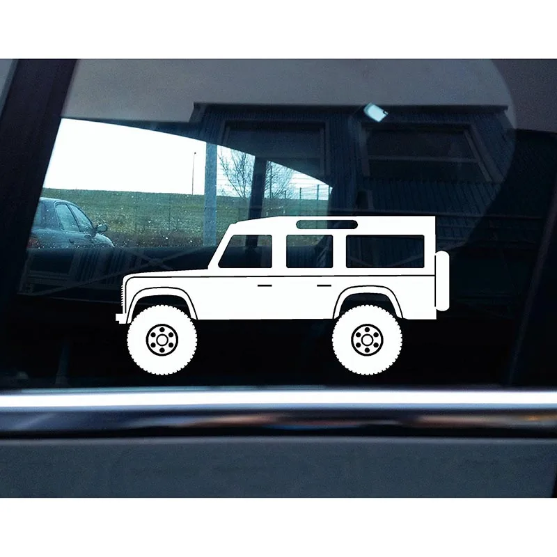 Поднял Defender 110 wagon внедорожных силуэт стикер окна автомобиля 15 см|Наклейки для