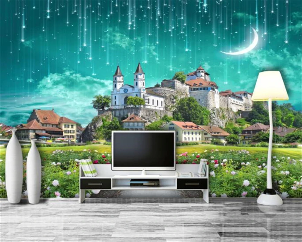 Beibehang классический интерьер трехмерная декоративная картина обои Фэнтези город