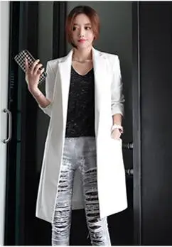 2 Nouveau printemps Automne mode Loisirs Черный Длинный блейзер женские блейзеры блейзер feminino veste femme Блейзер TB7087 - Цвет: 2