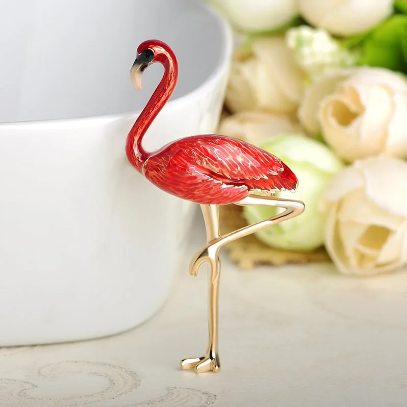 Blucome/модные эмалированные броши в виде фламинго и птиц для женщин детей