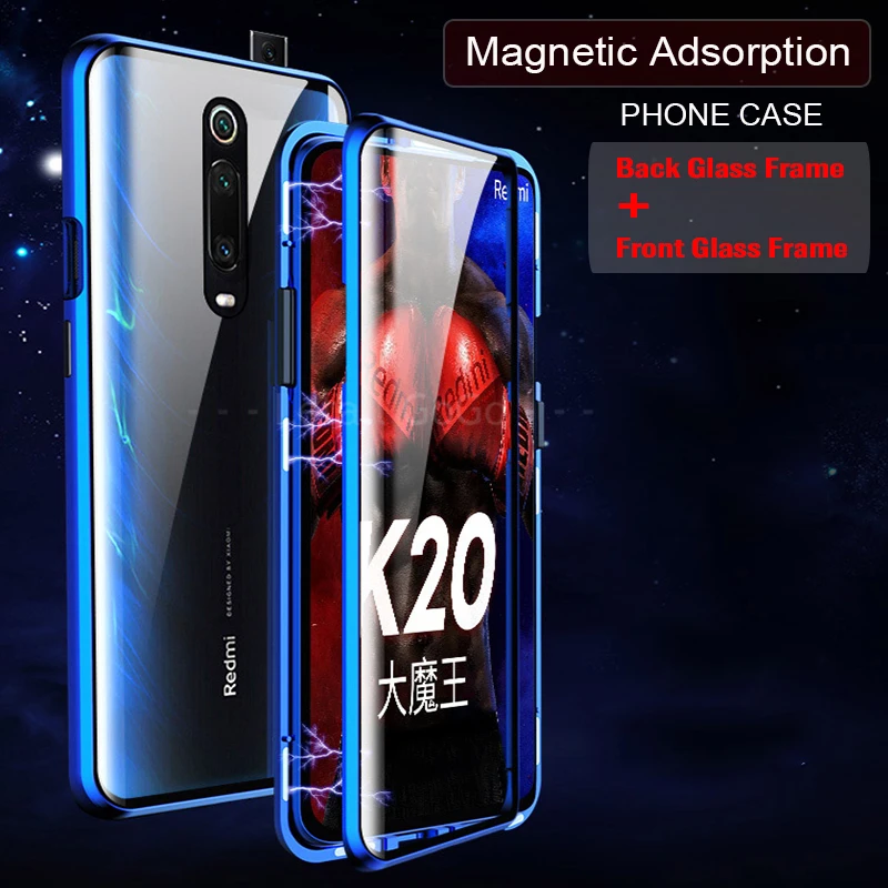 Чехол для redmi k20 pro магнитный металлический чехол xiaomi Pro двухсторонний стеклянный