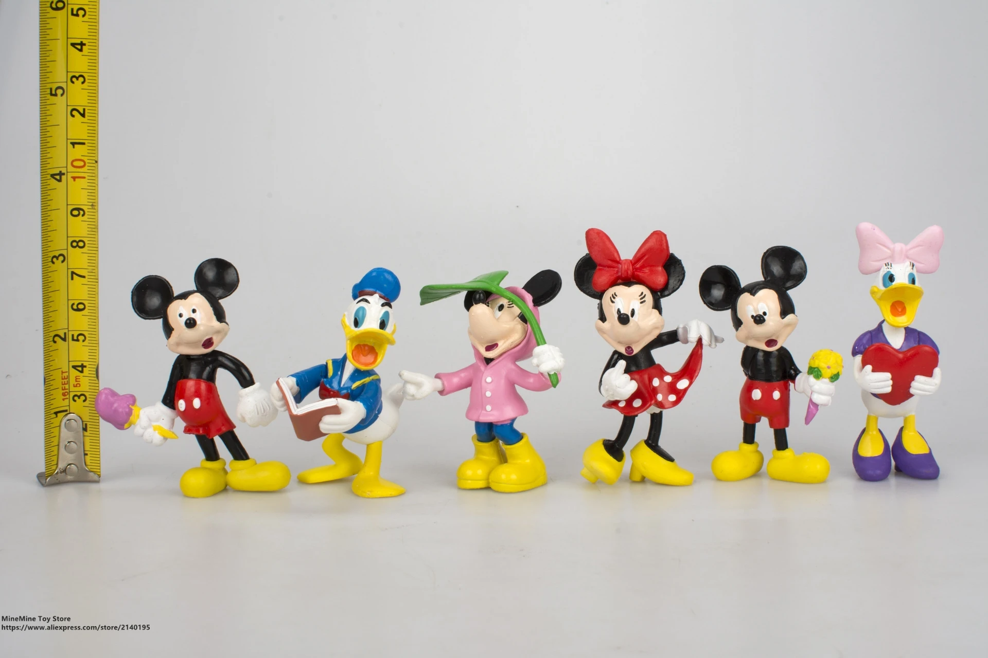 DISNEY Микки Маус Минни 6 шт./компл. см фигурка осанки коллекция украшений аниме
