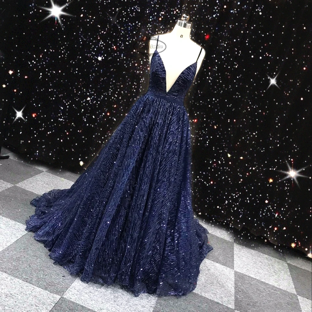 

Onlysmile Custom Sexy Glitter Deep V-Neck Prom Dresses Elegant African Formal A Line Backless Cheap Long Dress for Evening Party