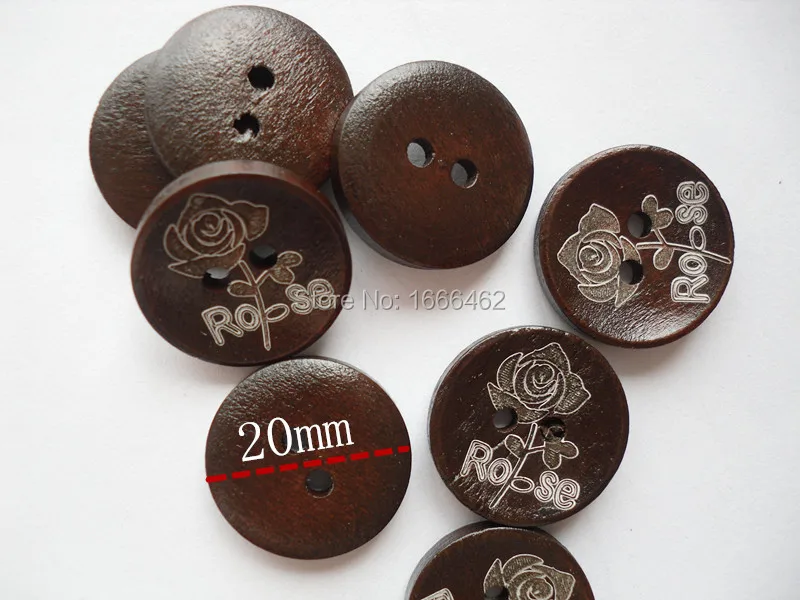 100pcs/lot 20mm Laser marking Knotbow paint wood buttons Sewing wooden garments accessory wholesale L-5 | Дом и сад