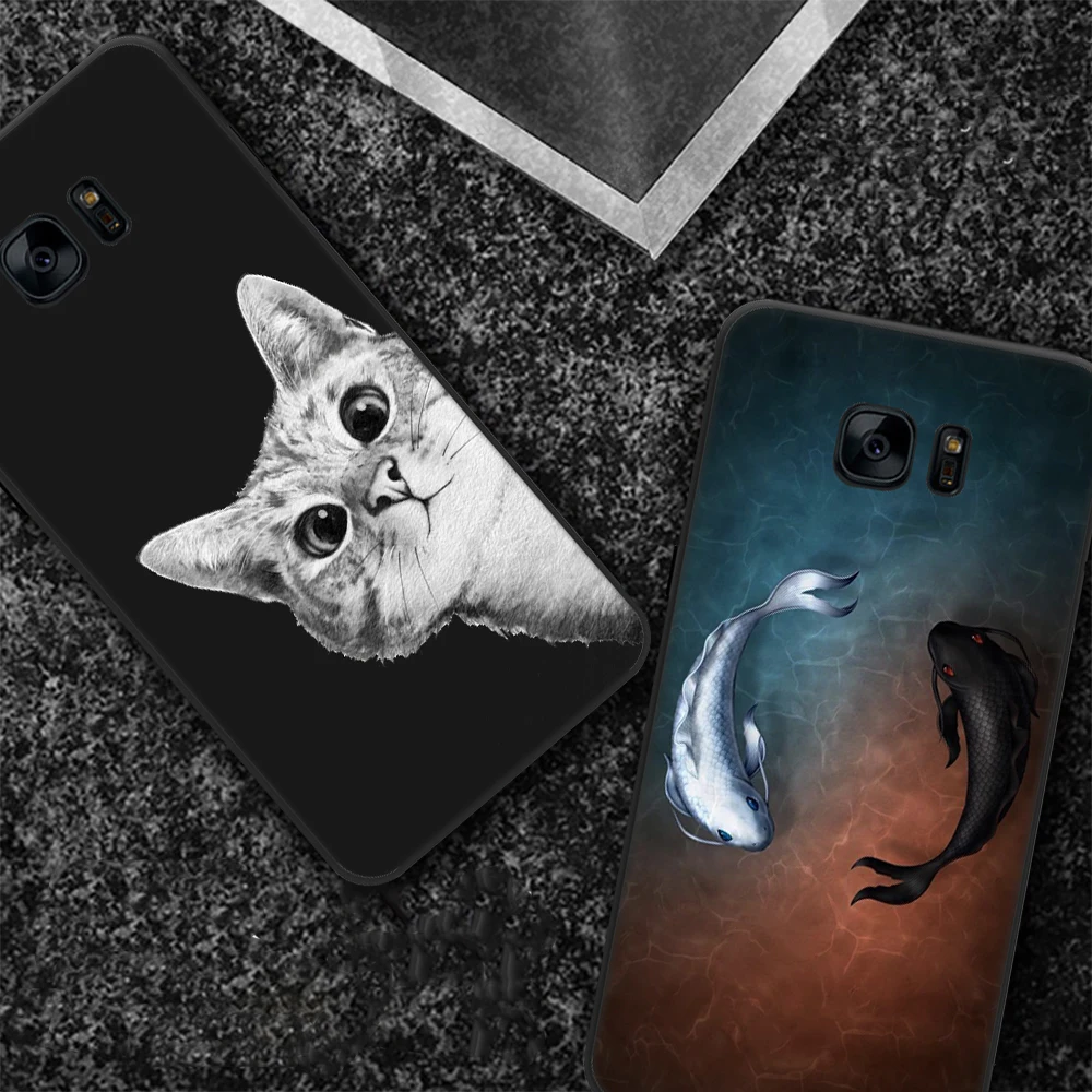Мягкий ТПУ чехол для samsung Galaxy S9 S8 Plus Note 8 S7 Edge A8 A6 Plus A9 Star Lite S9 S8+ черный зеленый чехол с растительным принтом