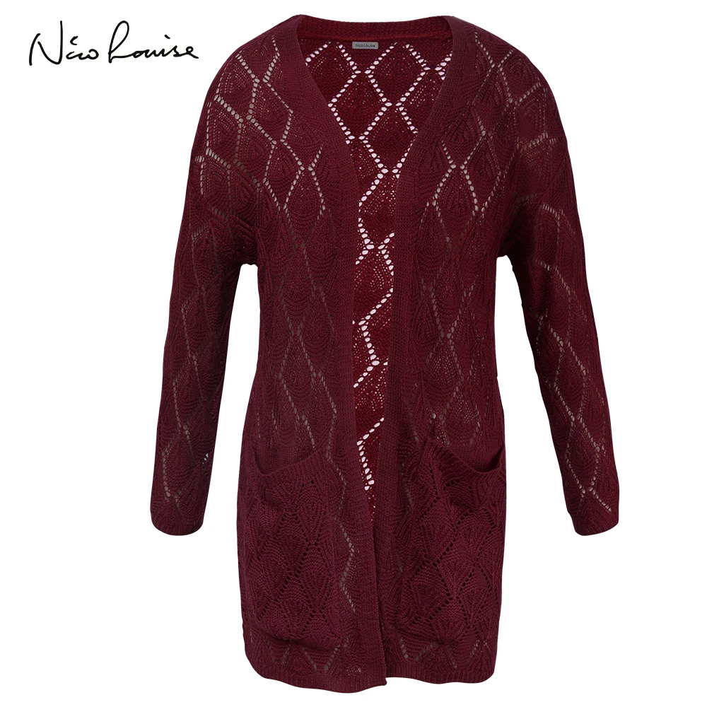 Женский свитер 2018 женский Кардиган с длинным рукавом вязаный пончо для девочек