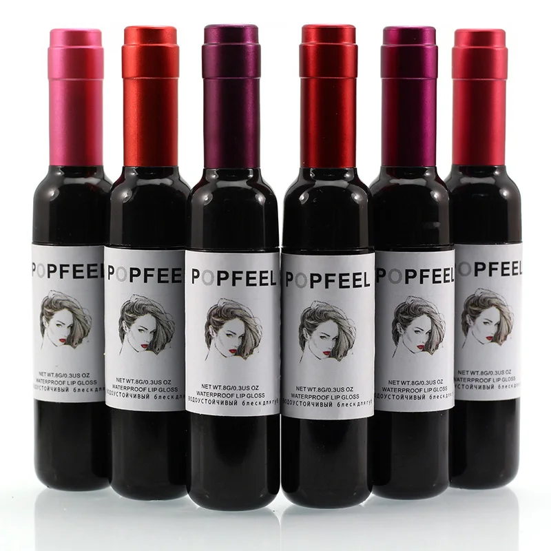 Модный симпатичный винный флакон привлекательный Матовый жидкий тинт для губ с