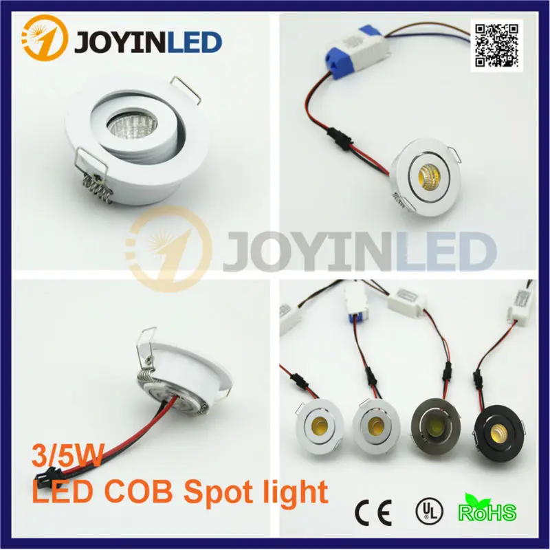 Free Shipping 10pcs/Lot DC12V Indoor Recessed COB Mini Cabinet Led Spot Light