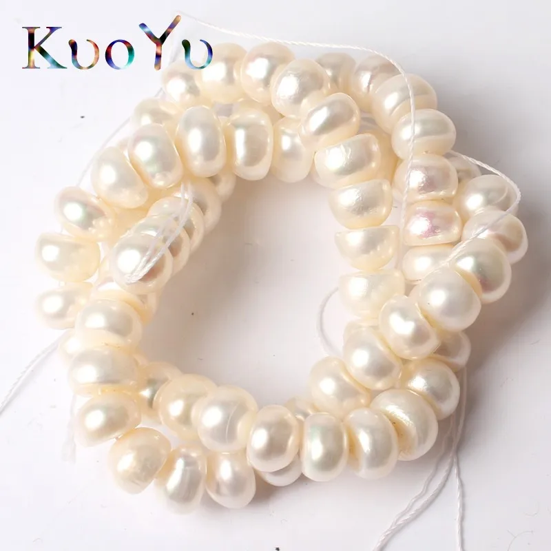 Бисер из натурального белого и розового жемчуга 8-9 мм пресноводного высокого