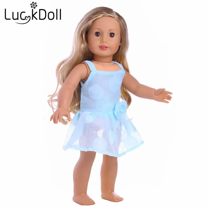 LUCKDOLL фиолетовое и синее платье для 18 дюймов американские кукольные аксессуары