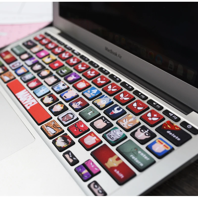 Наклейки на клавиатуру для Mac Book Air11 13 для ноутбука, полупрозрачные силиконовые компьютерные стандартные раскладки букв, чехлы на клавиатуру