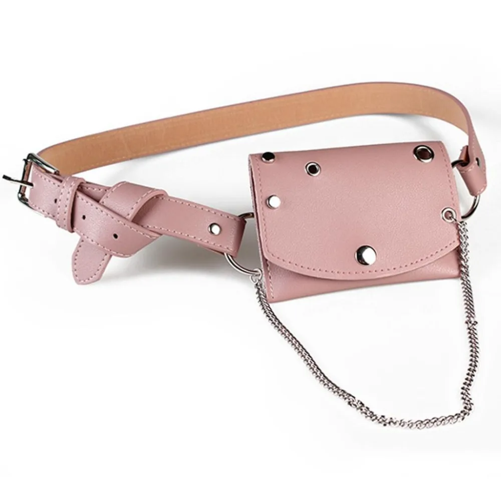 Модная женская сумка с широким ремнем повседневная заклепками и цепочками