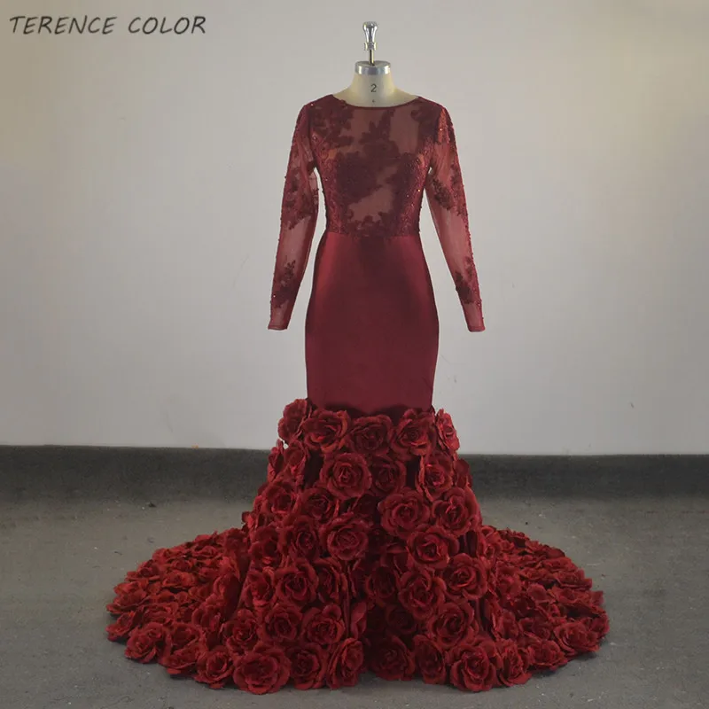 Свадебное платье с длинным рукавом на молнии кружевной аппликацией | Свадьбы и