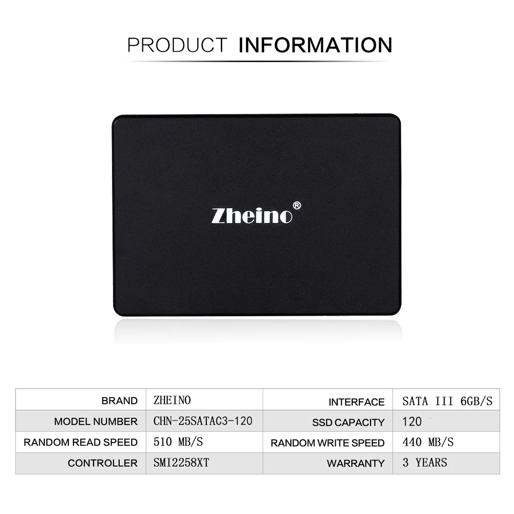 Zheino 2,5 SSD 120GB 3D NAND SSD 2,5 SATA3 SSD Внутренний твердотельный SSD жесткий диск для ПК ноутбука