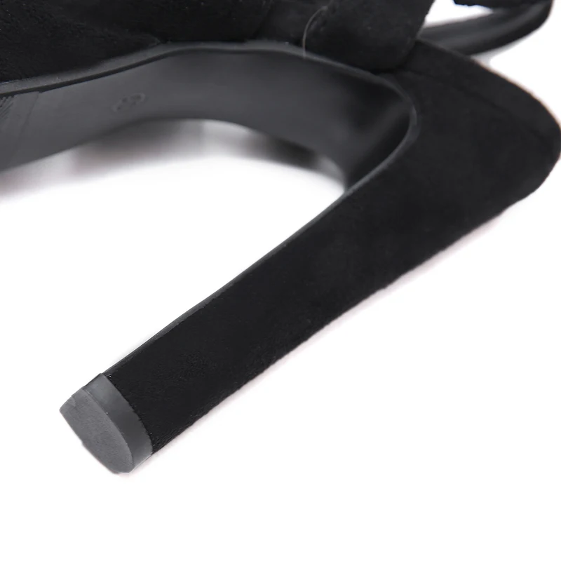 Женские летние босоножки модные черные туфли для стриптиза на высоком каблуке 15