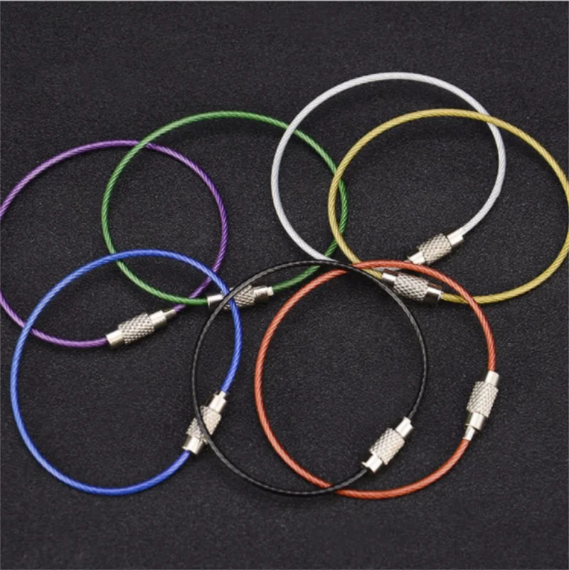 Carabiner Key Chain Camping Buckle Hook Clip EDC Outdoor Tool Stainless Steel Wire Ring Rope camping equipment / 2000pcs | Спорт и