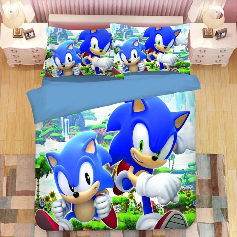 Sonic The Hedgehog Bedding Set Super Mario Bros Duvet Covers Pillowcases Twin Full Queen King Comforter Bedding Sets Bed Linen - Цвет: 28