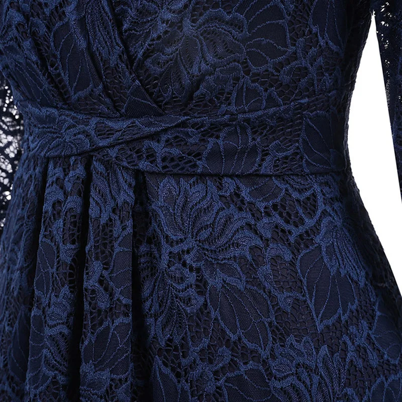 Для женщин 2018 Весна-осень Винтажные наряды черный Кружево Асимметричный