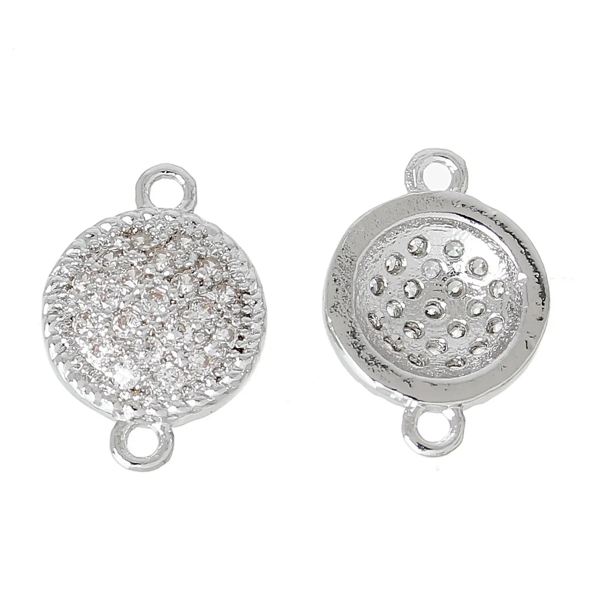 8 сезонов медные соединители Круглые Платиновый цвет проложить Циркон 11 мм (3/8 &quot)