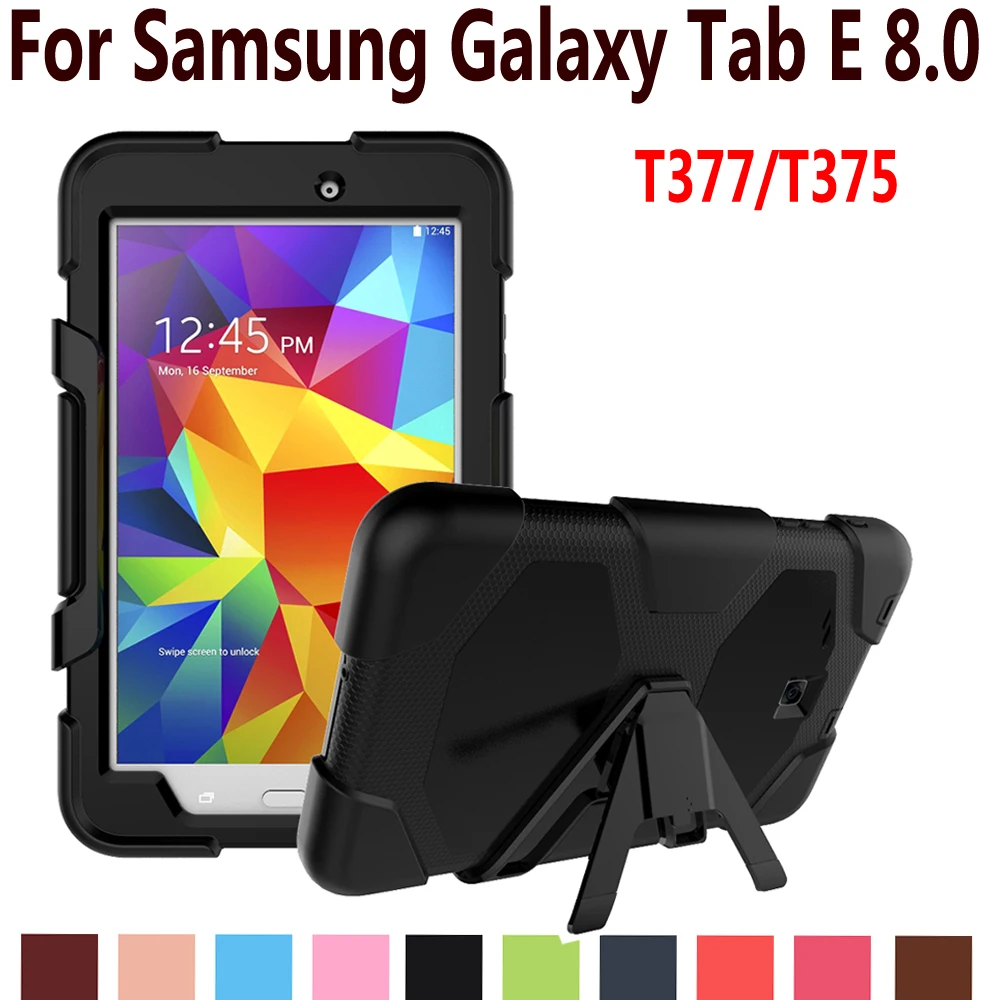 Броня чехол для samsung Galaxy Tab E 8 0 T375 T377 Крышка силиконовая подставка тяжелых условий