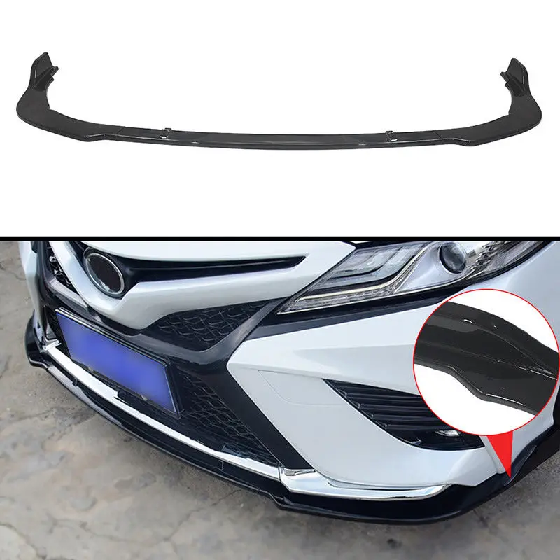 Защитный бампер Loyalty для Toyota Camry SE 2018 2019 2020 черный глянец защита подбородка и губ