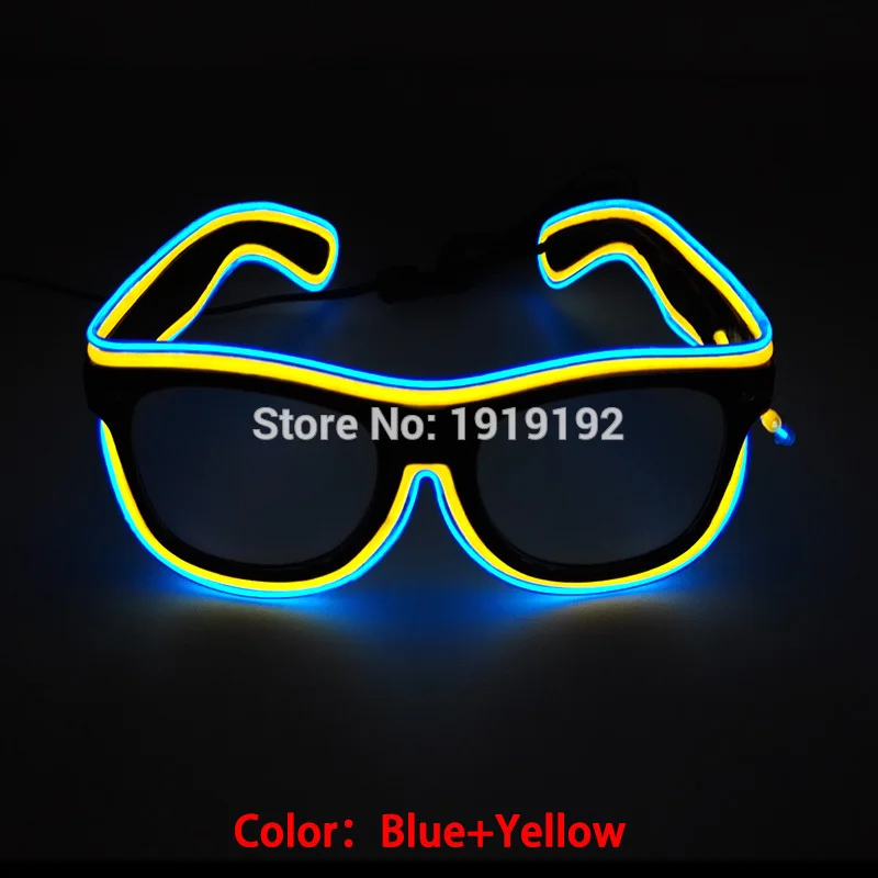 Двойные цветные неоновые светодиодные очки с электролюминесцентной проволокой