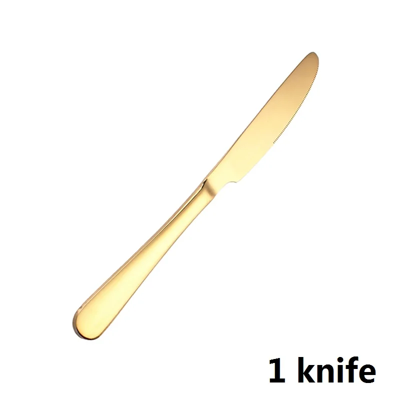 1 knife Нержавеющая сталь золотые столовые приборы свадебный торт Лопата сервер Золотой хлеб нож Десерт Маффин день рождения пиццы западные ножи - Цвет: 1 knife