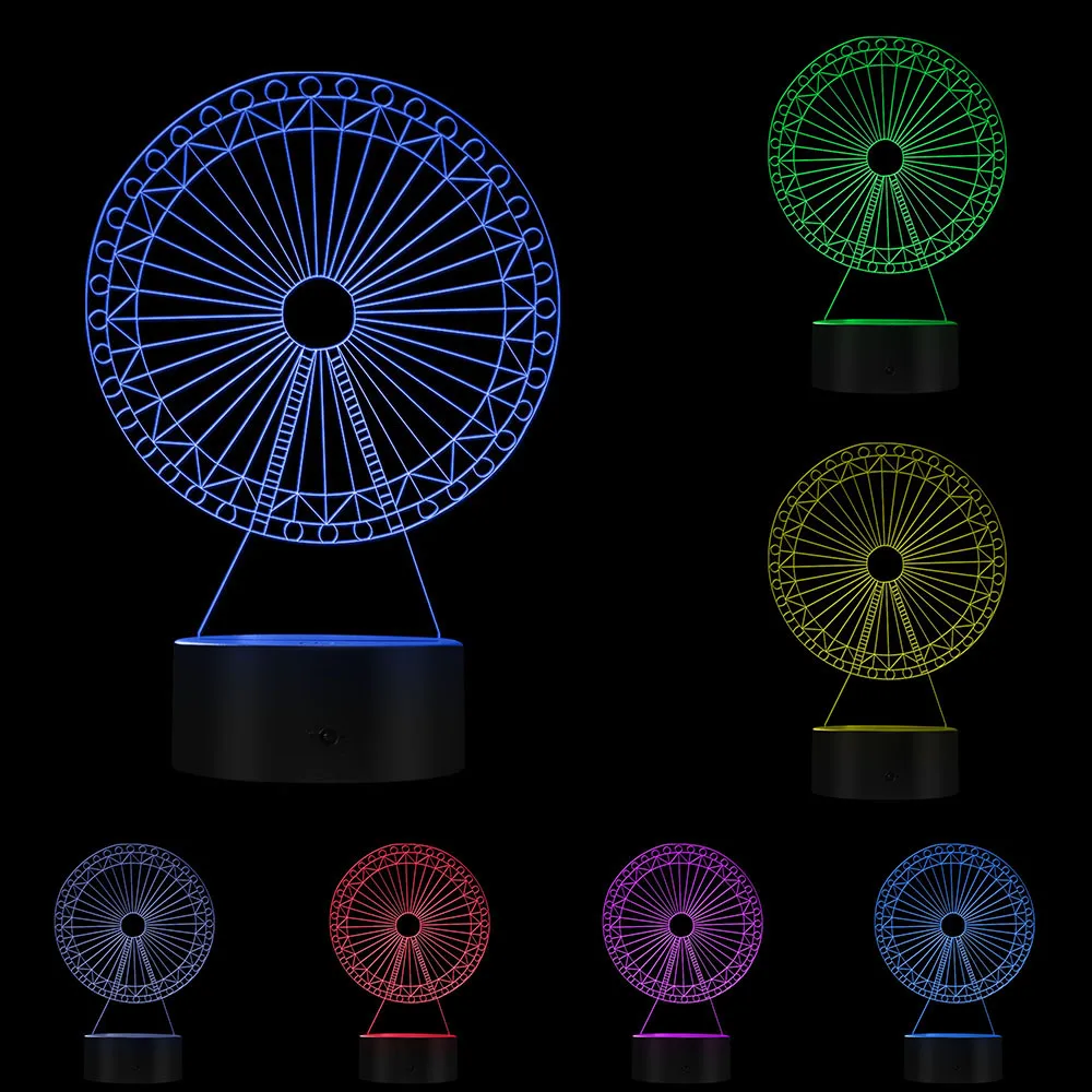 Sky Wheel Оптическая иллюзия ночник 3D карусель с подсветкой декоративное