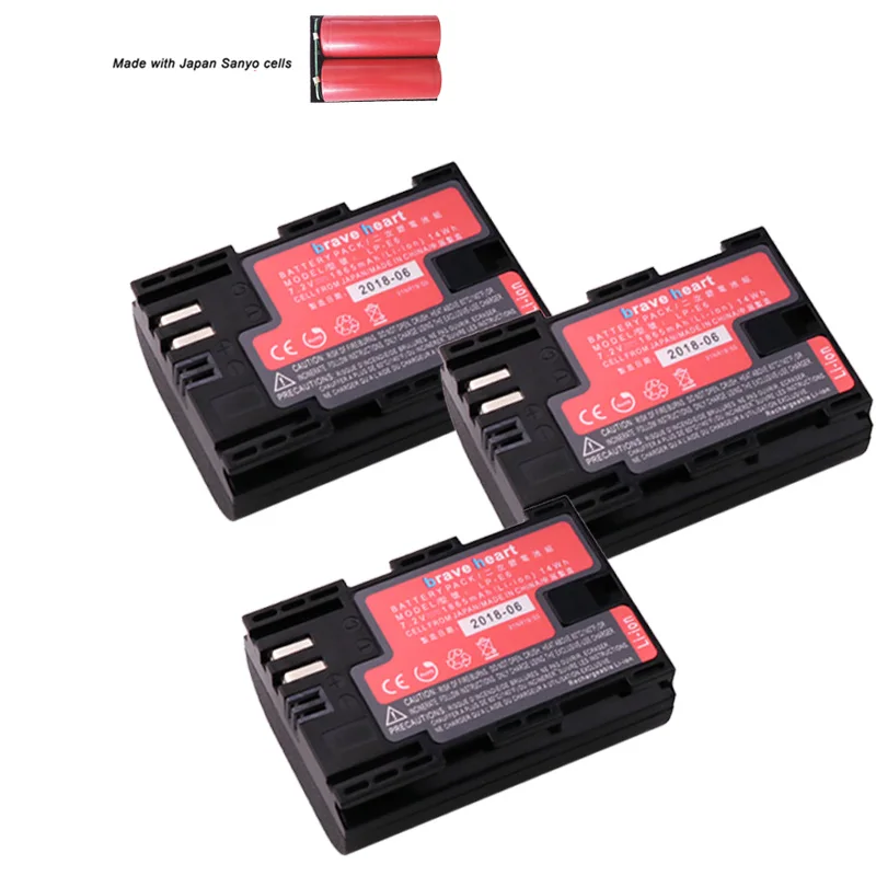 5x Япония Sanyo батарея LP-E6 LPE6 LP E6 E6N Аккумулятор для камеры Canon DSLR EOS 5D Mark II Mark III 60D 60Da 7D 70D 6D