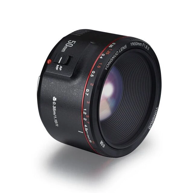 Объектив YONGNUO YN50mm F1.8 II EF 50mm AF MF для камеры Canon 700D 750D 800D 80D 6D 7D 5D Mark III IV 5DS 1300D 1500D