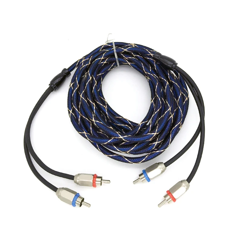 5 м кабель 2 RCA на автомобильная аудиосистема усилитель оплетенный OFC аудио для