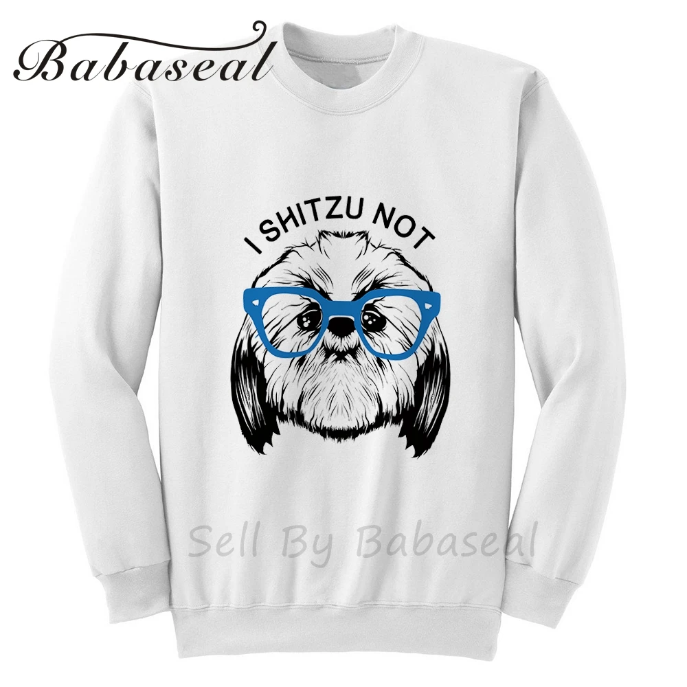 Babaseal I Shitzu Not толстовки с длинным рукавом капюшоном уличная толстовка для