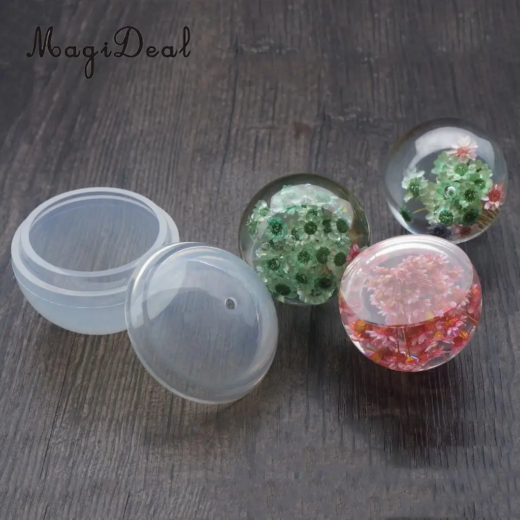 

Силиконовая подвеска MagiDeal, сделай сам, инструменты для изготовления ювелирных изделий из смолы, сфера в форме, изготовление ювелирных издел...