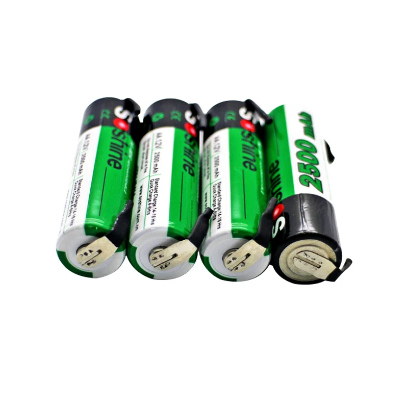 4 шт. Soshine AA NiMH 2500mAh 1 2 V аккумуляторная батарея с вкладкой точечной сварки
