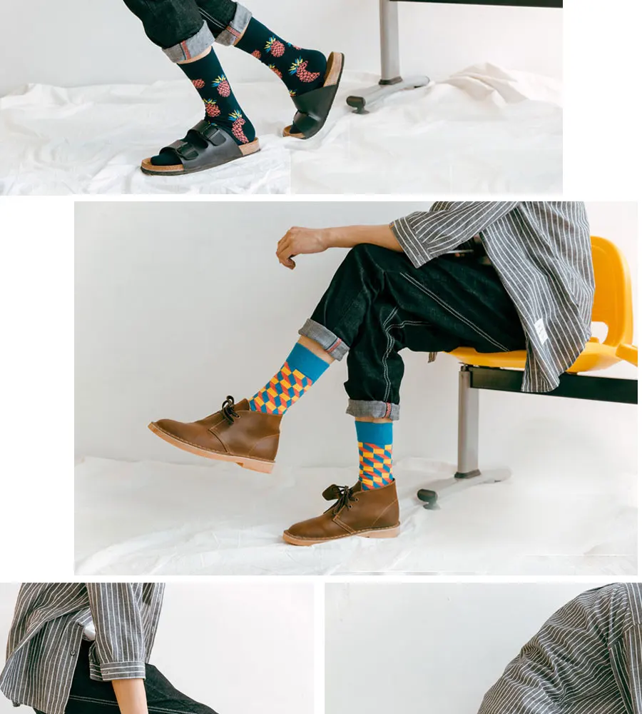 LIONZONE, 2 пар/лот, цветные мужские носки, Calcetines Divertidos, износостойкие носки, дышащие, для езды на велосипеде, счастливые носки