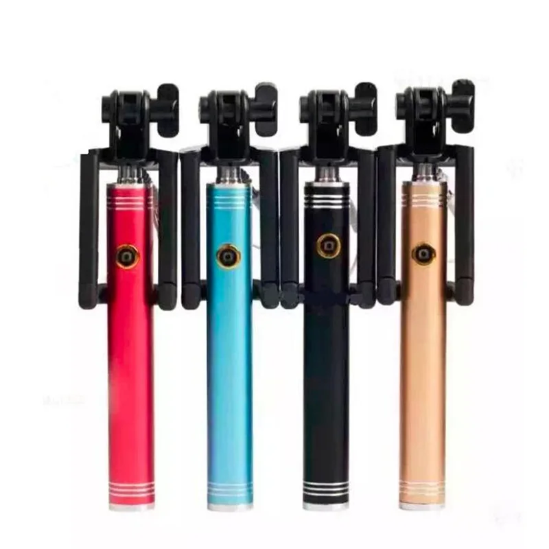 Многоцветная портативная раздвижная ручная монопод Проводная Мини селфи Палка