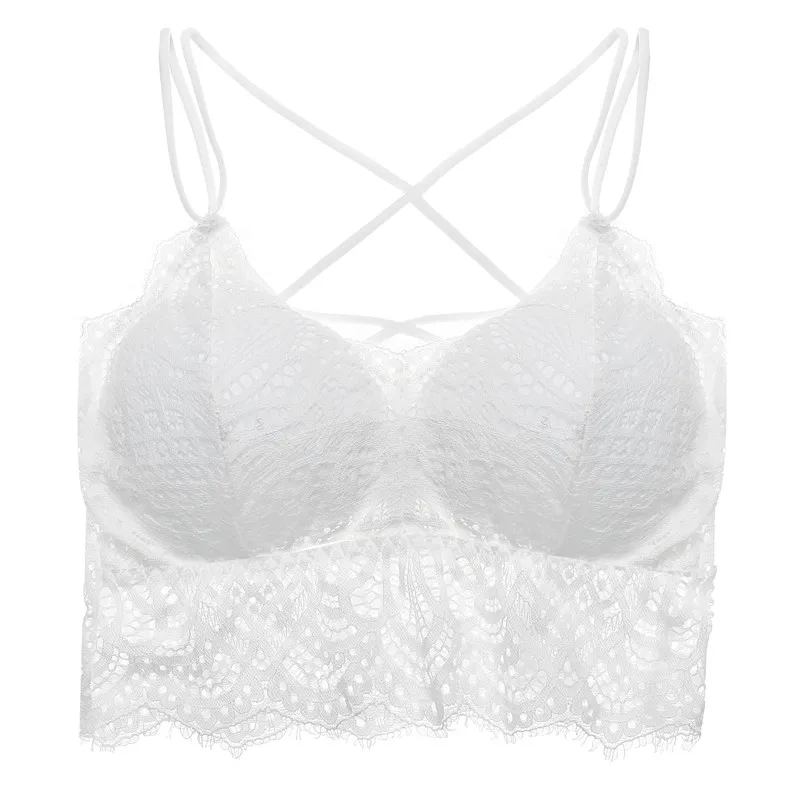 Style 1 White Мягкий бюстгальтер без косточек с глубоким v-образным вырезом, кружевной бюстгальтер для женщин, модный бюстгальтер без косточек, 3 цвета, летний укороченный топ для девочек, нижнее белье с открытой спиной, свободный размер - Цвет: Style 1 White
