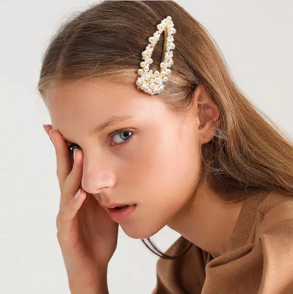 Женская мода полые заколки для волос с сердечком жемчужные женщин