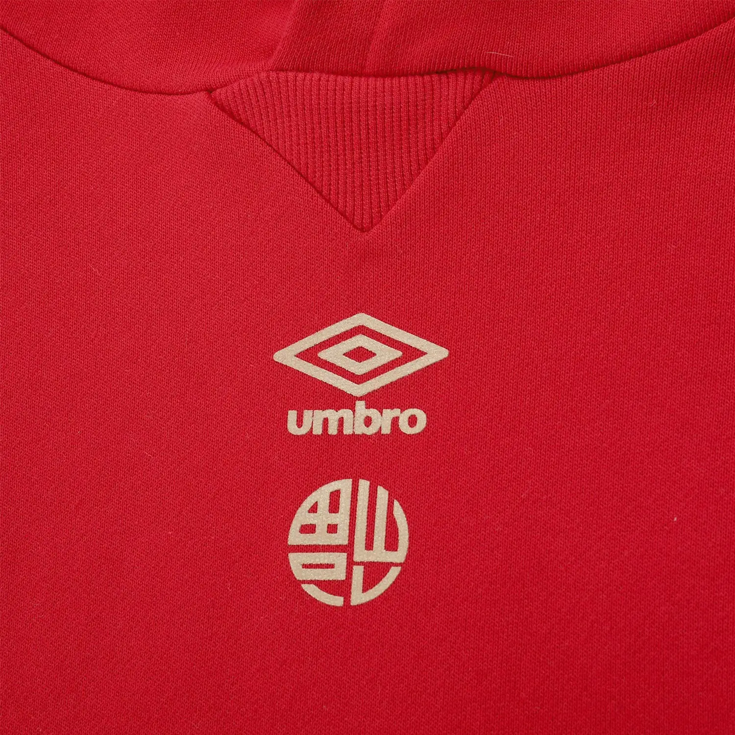 Мужская спортивная одежда Umbro Красная Спортивная с капюшоном и принтом золотой