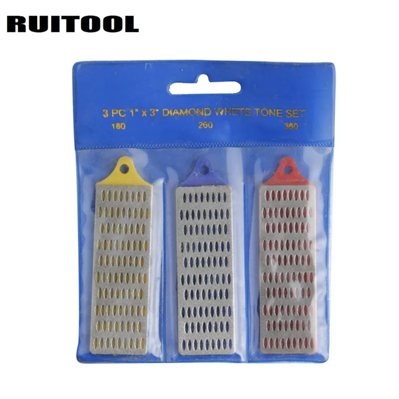Набор алмазных точильных камней RUITOOL 3 шт. 180/260/360 зернистость алмазная пластина