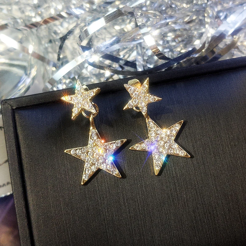 Женские длинные серьги со звездами Классические богемные серьги-подвески с