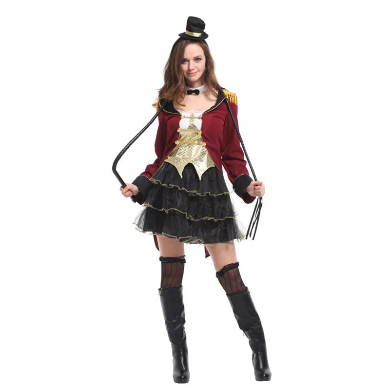 New Halloween Zoo Circus Female Animal trainer Costume Women Role play Magician Tuxedo Cosplay Carnival parade Masquerade dress |