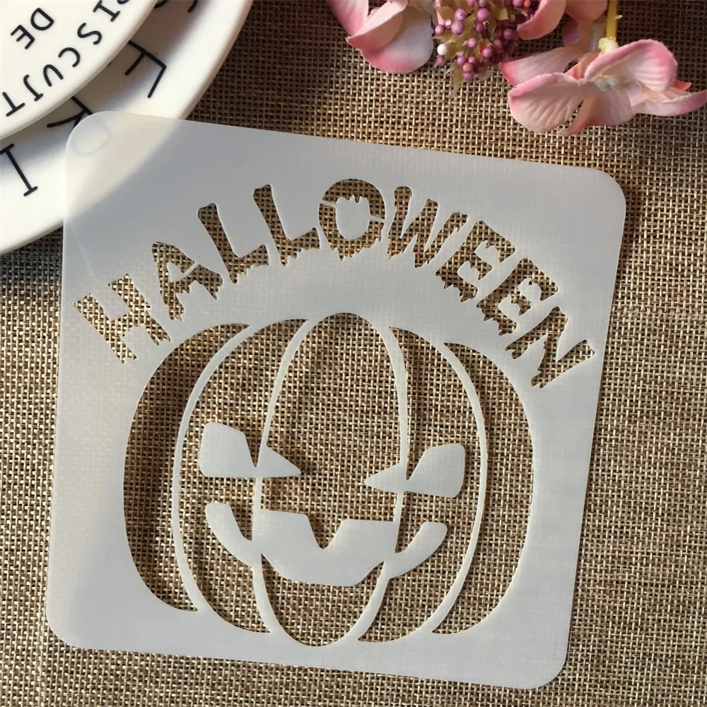 1 шт. 5*5 дюймов тыква мультфильм Хэллоуин сделай сам многослойные трафареты