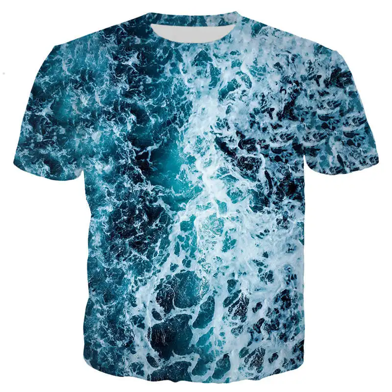 

New cool t shirt men/women Ocean waves 3D printed t-shirts Short sleeve Harajuku style tshirt streetwear tops