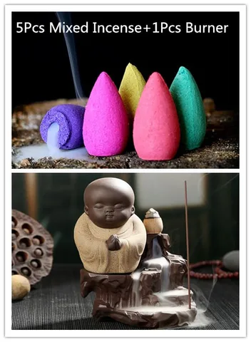 Конусы для благовоний и горелка, 5 шт - изображение